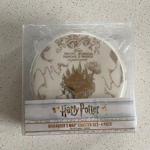 Harry Potter Marauder's Map 4-Piece Coasters White